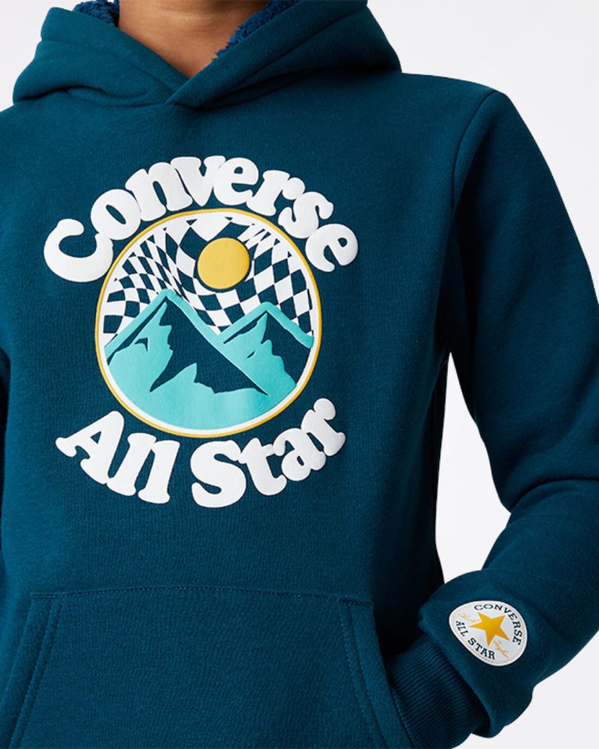 Boys' Converse Into The Wild Fleece Pullover Hoodie Blue | AU CE943Z